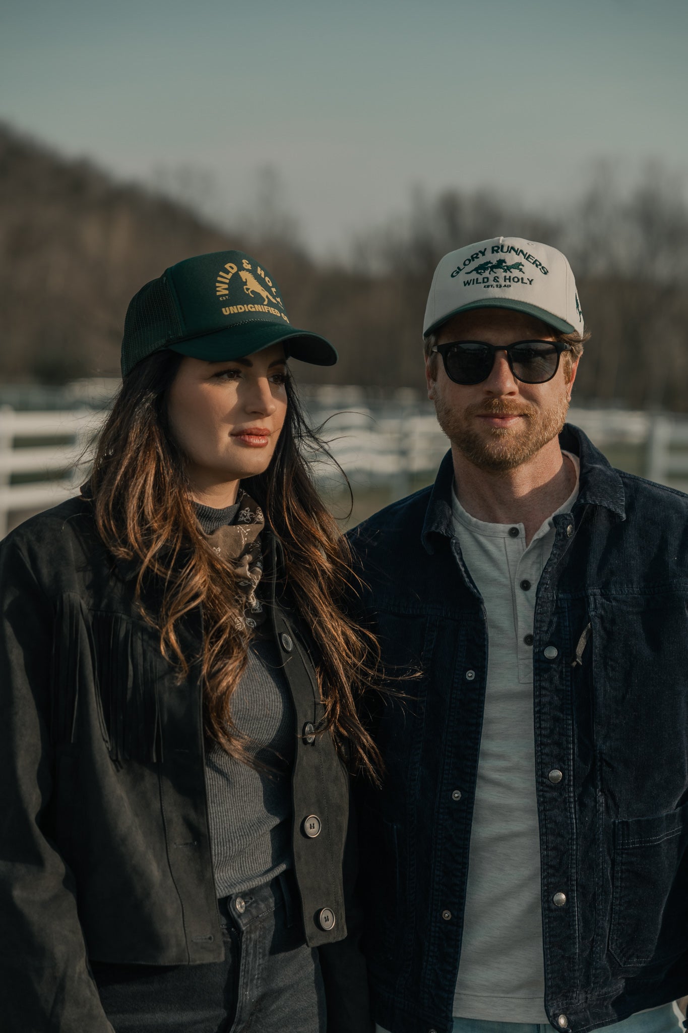 Green Printed Trucker Style Hat